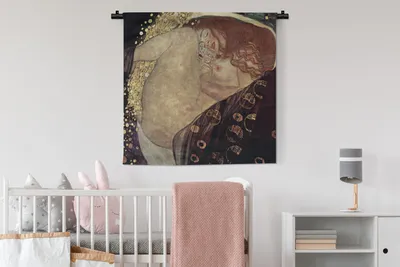 Produktbild von MuchoWow® Wandteppich Wandbehang Danaë - Gustav Klimt 90x90 cm Tapisserie Dekoration Wandtuch - Wandaufhänger