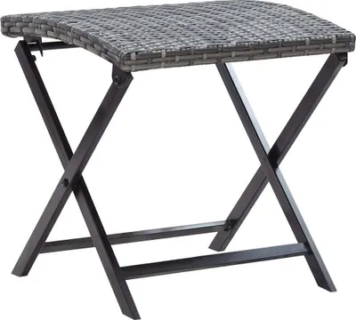 Produktbild von Möbel Klapphocker Poly Rattan Grau - Gartenhocker 45773