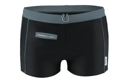Produktbild von Stanteks Herren-Badeshorts mit Tasche, schwarz und grau, Größe XL