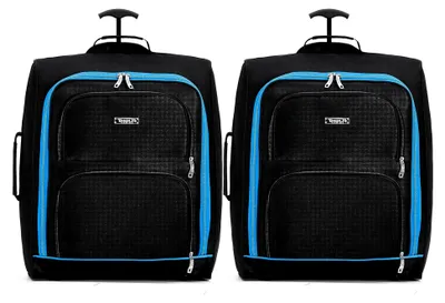 Produktbild von 2er-Set Handgepack-kabinenkoffer, Von Easyjet Zugelassen (Overhead), Große, Leichte Tasche Mit 2 Rollen, Ideal Fur Flugreisen, 56 X 45 X 25 cm