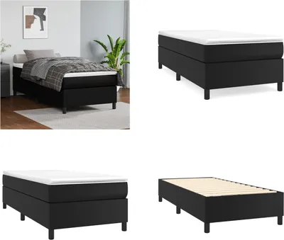 Produktbild von vidaXL Boxspringbett Schwarz 80x200 cm Kunstleder - Boxspringbett - Boxspringbetten - Bett - Schlafzimmermöbel