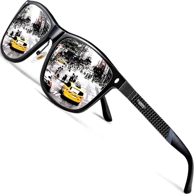 Immagine prodotto di Occhiali da sole sportivi polarizzati da uomo Protezione UV400 Occhiali sportivi con montatura in Al-Mg