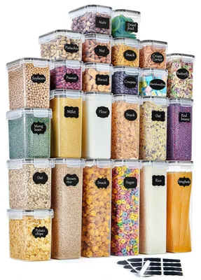 Zdjęcie produktu dla Omgoods - Zestaw 25 pojemników kuchennych, szczelnych, do przechowywania żywności