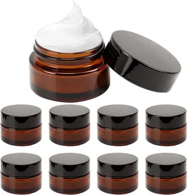 Produktbild von Glasdosen 20 ml, 8 Stück, Braunglas, für DIY Kosmetik
