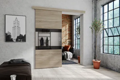 Produktbild von KIER FURNITURE Schiebetüren LUMBA - 96x205x1,6 cm - Sonoma-Eiche