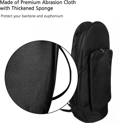 Immagine prodotto di Premium gig bag per eufonio abrasivo, custodia per baritono con tracolla, grande capacità, accessori per strumenti a fiato in ottone