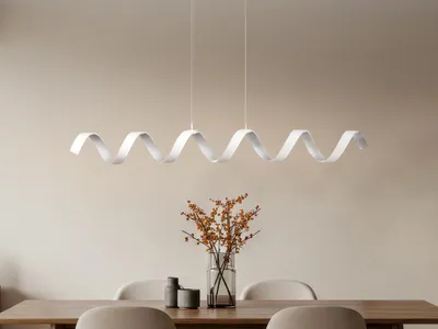 Produktbild von Ausgefallene LED Pendelleuchte Spirallampe Küchenlampe hängend über Esstisch