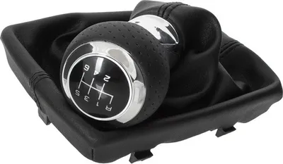 Produktbild von Lochleder Sport Schaltknauf Knauf + Schaltmanschette Schwarz Chrom 6-Gang für
