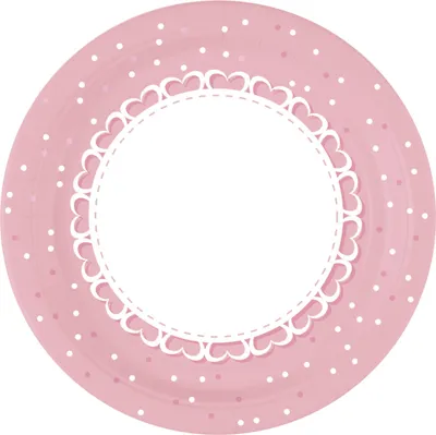 Zdjęcie produktu dla Talerzyki papierowe jednorazowe baby shower 8 sztuk 23 cm średnica różowy -