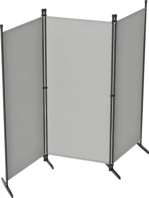 Produktbild von YRHome Raumteiler Paravent 3-flügelig Groß 240x180cm Hellgrau, Klappbar, Blickdicht und Stabil, Für Innen und Außen Bereich