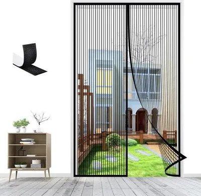 Obrázok produktu pre Sieť proti hmyzu – magnetické dvere Hor, 140 x 240 cm, veľmi hustá sieť, automatické zatváranie, ochrana proti hmyzu