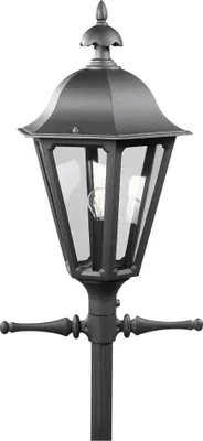 Produktbild von Konstsmide Pallas Leuchtenkopf schwarz lackiertes Aluminium, rauchfarbenes Acrylglas, Hand EU 567-750