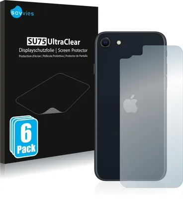 Produktbild von 6x Für Apple iPhone SE 3 2022 (Rückseite) Schutzfolie Savvies Displayschutz Display Schutz Folie Klar Transparent