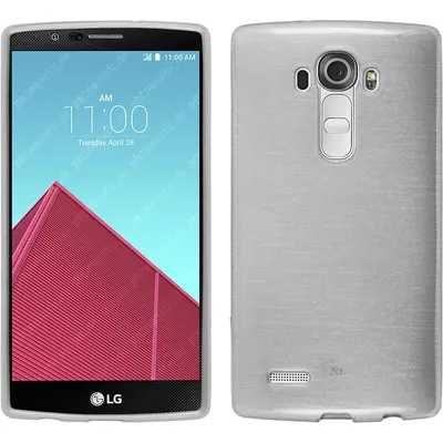 Produktbild von PhoneNatic Case kompatibel mit LG G4 - weiß Silikon Hülle brushed + 2 Schutzfolien