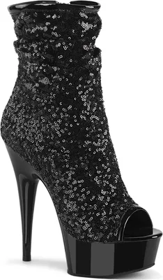 Produktbild von DELIGHT-1008SQ Damen Booties von Pleaser, Schwarz EU 36, US 6