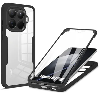Image de Coque pour Xiaomi Redmi 15C 4G/5G, Protection Intégrale Avant TPU Souple et Arrière PC Rigide - Noir
