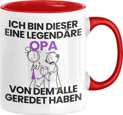 Produktbild von Opa Geschenk Tasse Lustige Geschenkidee Geburtstag für Opa Ich Bin Dieser Legendäre Opa Von Dem Alle Geredet Haben Kaffee-Becher (Rot)