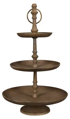 Produktbild von Etagere BROWNIE braun aus Aluminium H50cm Metalletagere im Landhausstil