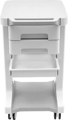 Produktbild von Tragbar Medizinischer Wagen mit 2 Schubladen, Salonwagen Kosmetikwagen, Beauty Salon Trolley mit Rädern, Friseur Rollwagen, Gerätewagen Arbeitswagen mit Ablagefach, 41 x 41 x 67cm (Grau)