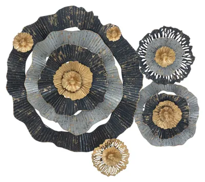Produktbild von Otos Dekorative Wandplatte 100x8x80 cm - Abstrakte, mehrfarbige Eisenplatte im Glamour-Stil für moderne Einrichtung - 3D-Design