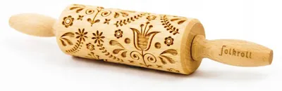 Produktbild von Folkroll Teigrolle Motiv Prägung Weihnachtlich Holz