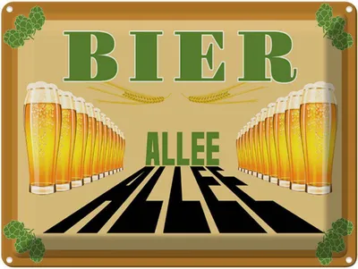 Produktbild von vianmo Blechschild 30x40 cm Bier Allee Spruch Zitat