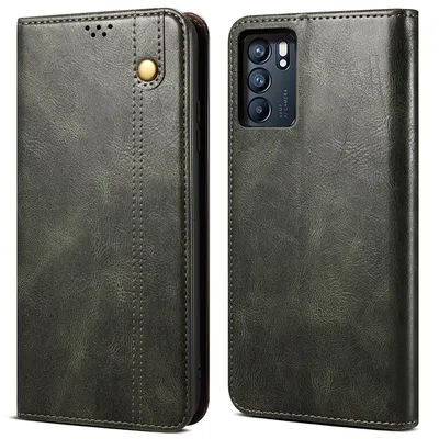 Obrázek produktu pro Pouzdro pro OPPO Reno6 5G, kožené flip pouzdro peněženka s funkcí stojánku zelené