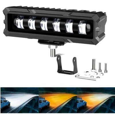 Produktbild von 15,5 cm 7D LED-Strahler - super leistungsstarker Halogen-LED-Bar 40 W, kombiniert weißes und gelbes Licht, 12V - 24V, für ATV S
