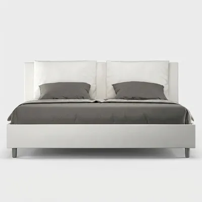 Produktbild von Doppelbett mit Bettkasten, modernes Design Antea 200x200 - Weiß