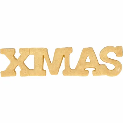 Obrázok produktu pre Birkmann vykrajovač na sušienky nápis Xmas, s vnútorným reliéfom, vykrajovač na sušienky, sušienky, sušienky, nerezová oceľ, 14 cm, 198869