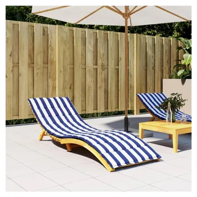 Produktbild von Liegenauflage für Sonnenliege und Gartenstuhl, Blau-Weiß Gestreift, Oxford-Gewebe 200 x 50 x 4 cm