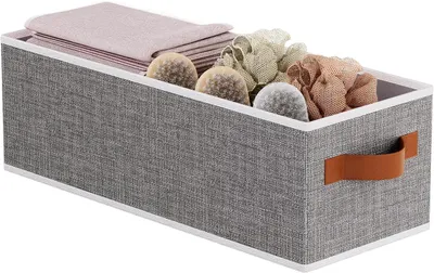 Immagine prodotto di Cesto pieghevole, in tessuto, dimensioni 38 x 15,5 x 13 cm, con maniglia, ideale per il bagno