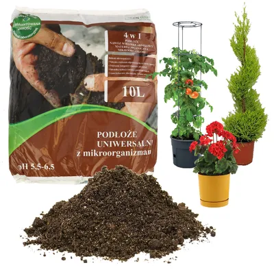 Produktbild von Blumenerde Qualitat-Universalerde 10L, 4-in-1-Substrat mit Mikroorganismen für Blumen, Gemüse, Setzlinge, Kultursubstrat, für Zimmerpflanzen, Gemüse und Rasen