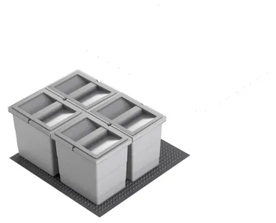 Produktbild von Hailo Abfallsammler 3201623 Allegro 220 Einsatz 4x 6.5 Liter Hellgrau