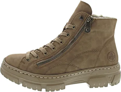 Image de Chaussures de randonnée Rieker pour femmes, bottines à lacets, couleur marron, style décontracté