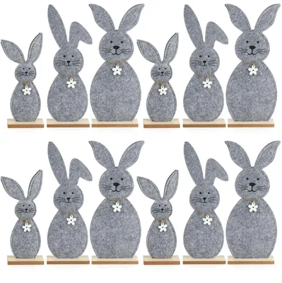 Produktbild von com-four® 12x Deko Aufsteller für Ostern - Osterdekoration aus Holz und Filz