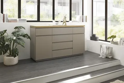 Zdjęcie produktu dla Sideboard >PALAMOS< in holzfarben/grau, HWP - 150x86x40cm (BxHxT)