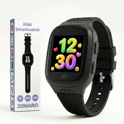 Productafbeelding van Zonaro Kids Smartwatch met GPS, 4G videobellen en SOS-knop, waterdicht IP67