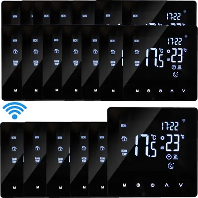 20X Tuya Digital WiFi Thermostat Smart Raumthermostat für Warmwasserbereitung Wöchentlich Programmierbare Temperaturregler für Fußbodenheizung Wasserheizung, Schwarz