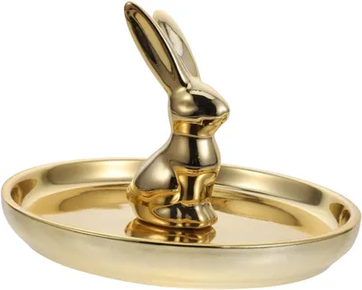Produktbild von Keramik Rabbitschale Schmuckaufbewahrung Schmucktablett für Halsketten Armbänder Ohrringe Ringe
