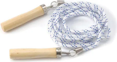 Produktbild von Tunturi Nylon-Springseil - Sport-Springseil - Fitness-Springseil mit Holzgriffen - 280 cm