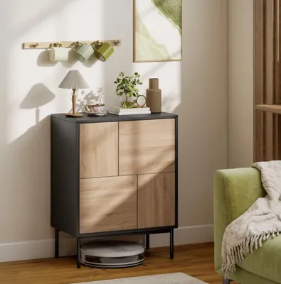 Produktbild von Sideboard, Kommode, Esszimmerschrank mit Metallbeinen, Küchenschrank