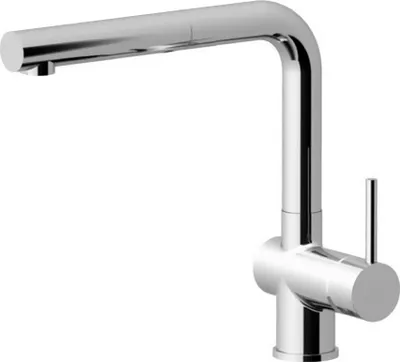 Produktbild von AquaCucina 45001-ESO Armatur LAGO S in STEELFINISH mit ausziehbarem Auslauf / Küchenarmatur / Einhebelmischer