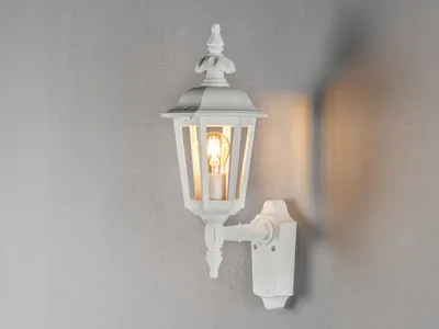 Produktbild von LED Außenwandleuchte Landhausstil, Außenlaterne Balkon Terrassenbeleuchtung Weiß