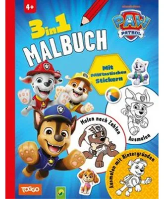 Produktbild von PAW Patrol 3-in-1 Malbuch I Ab 4 Jahren