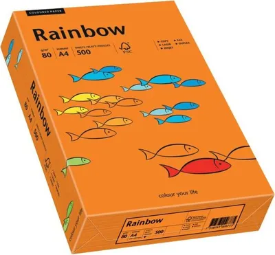 Zdjęcie produktu dla Papyrus 88042453 Rainbow Intensiv - A4, 80 g/qm, intensivorange, 500 szt