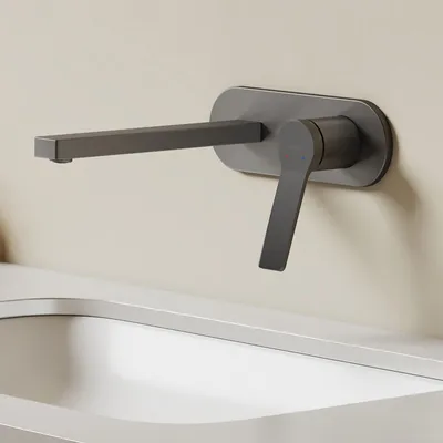 Immagine prodotto di EMKE Rubinetto bagno 288x210x70mm miscelatore monocomando, rubinetto per lavabo caldo e freddo, miscelatore per lavabo a parete - antracite opaco