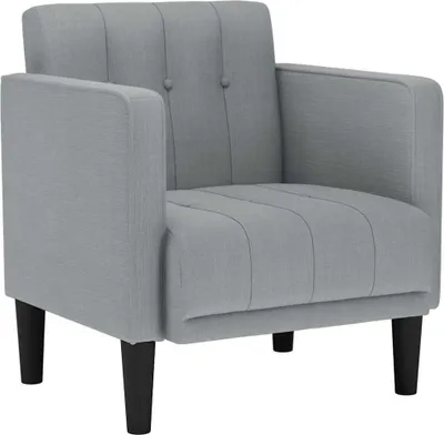 Zdjęcie produktu dla vidaXL Fotel z podłokietnikami jasnoszary 53 cm tkanina