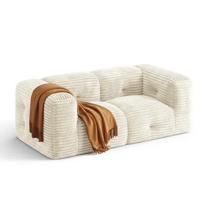 Produktbild von 2-Sitzer Sofa BEALIFE 180x95x60 cm ohne Montage | für Freizeitbereich, Kinderzimmer & kleine Wohnungen | Creme | AR46