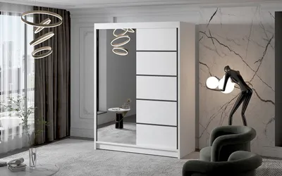 Obrázek produktu pro Dvoudveřová skříň se zrcadlem NICA - šířka 150 cm, bílá